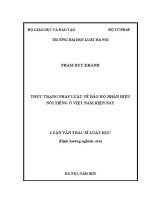 Luận văn thạc sĩ Luật học: Thực trạng pháp luật về bảo hộ nhãn hiệu nổi tiếng ở Việt Nam hiện nay