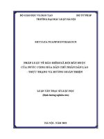 Luận văn thạc sĩ Luật học: Pháp luật về bảo hiểm xã hội bắt buộc của nước Cộng hoà dân chủ nhân dân Lào  - Thực trạng và hướng hoàn thiện