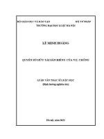 Luận văn thạc sĩ Luật học: Quyền sở hữu tài sản riêng của vợ, chồng