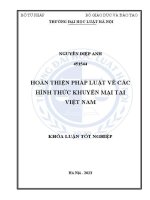 Khóa luận tốt nghiệp: Hoàn thiện pháp luật về các hình thức khuyến mại tại Việt Nam