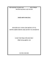 Luận văn thạc sĩ Luật học: Nguyên tắc cung cấp chứng cứ và chứng minh trong giải quyết vụ án dân sự