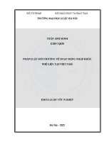 Khóa luận tốt nghiệp: Pháp luật về hoạt động nhập khẩu phế liệu tại Việt Nam