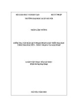 Luận văn thạc sĩ Luật học: Kiểm tra văn bản quy phạm pháp luật trên địa bàn tỉnh Thái Nguyên - Thực trạng và giải pháp