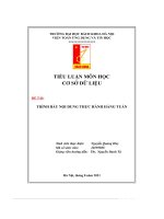 tiểu luận môn học cơ sở dữ liệu đề tài trình bày nội dung thực hành hàng tuần