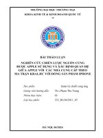 NGHIÊN CỨU CHIẾN LƯỢC NGUỒN CUNG ĐƯỢC APPLE SỬ DỤNG VÀ XÁC ĐỊNH QUAN HỆ GIỮA APPLE VỚI  CÁC NHÀ CUNG CẤP THEO MA TRẬN KRALJIC VỚI DÒNG SẢN PHẨM IPHONE