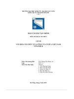 chủ đề văn hóa tổ chức của công ty cp sữa việt namvinamilk