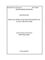 Luận văn thạc sĩ Luật học: Pháp luật về bảo vệ, hỗ trợ người khuyết tật và thực tiễn thực hiện