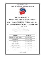 TÌM HIỂU VỀ LUẬT BÁO CHÍ CỦA CỘNG HÕA LIÊN BANG ĐỨC VÀ SO SÁNH VỚI LUẬT BÁO CHÍ (2016) CỦA VIỆT NAM