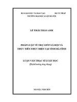 Luận văn thạc sĩ Luật học: Pháp luật về trợ giúp xã hội và thực tiễn thực hiện tại tỉnh Hà Tĩnh