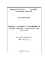 Luận văn thạc sĩ Luật học: Pháp luật về đóng bảo hiểm xã hội, bảo hiểm y tế, bảo hiểm thất nghiệp và thực tiễn thực hiện tại Việt Nam