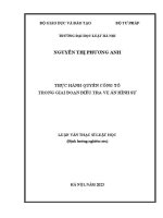 Luận văn thạc sĩ Luật học: Thực hành quyền công tố trong giai đoạn điều tra vụ án hình sự