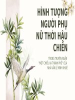 hình tượng người phụ nữ thời hậu chiến trong truyện ngắn một chiều xa thành phố của nhà văn lê minh khuê