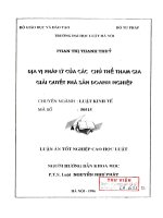 Luận văn thạc sĩ luật học: Địa vị pháp lý của các chủ thể tham gia giải quyết phá sản doanh nghiệp