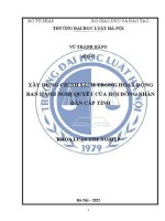 Khoá luận tốt nghiệp: Xây dựng chính sách trong hoạt động ban hành nghị quyết của Hội đồng nhân dân cấp tỉnh