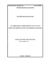 Luận văn thạc sĩ Luật học: Các hình phạt chính không tước tự do theo quy định của Bộ luật Hình sự năm 2015