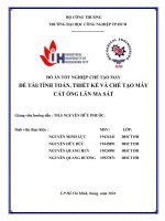 ĐỀ TÀI:TÍNH TOÁN, THIẾT KẾ VÀ CHẾ TẠO MÁY CẮT ỐNG LĂN MA SÁT