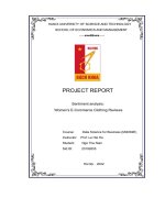 project report sentiment analysis womens e commerce clothing reviews