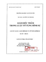 Luận văn thạc sĩ luật học: Giám đốc thẩm trong Luật Tố tụng hình sự