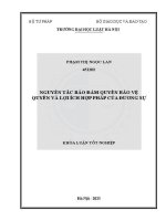 Khoá luận tốt nghiệp: Nguyên tắc bảo đảm quyền bảo vệ quyền và lợi ích hợp pháp của đương sự