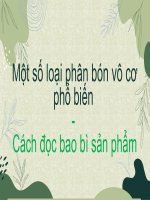 một số loại phân bón vô cơ phổ biến một số loại phân bón vô cơ phổ biến cách đọc bao bì sản phẩm