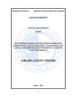 Luận văn tốt nghiệp: Examining difficulties strategies for improving legal English vocabulary of legal English major students at Hanoi Law University