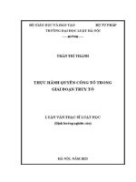 Luận văn thạc sĩ Luật học: Thực hành quyền công tố trong giai đoạn truy tố