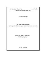 Luận văn thạc sĩ Luật học: Thi hành án hành chính trên địa bàn tỉnh Nam Định - Thực trạng và giải pháp