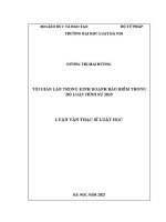 Luận văn thạc sĩ Luật học: Tội gian lận trong kinh doanh bảo hiểm trong Bộ luật Hình sự 2015