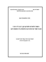 Luận văn thạc sĩ Luật học: Căn cứ xác lập quyền sở hữu theo quy định của pháp luật dân sự Việt Nam