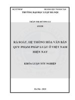 Khoá luận tốt nghiệp: Rà soát, hệ thống hoá văn bản quy phạm pháp luật ở Việt Nam hiện nay