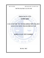 Khoá luận tốt nghiệp: Cải cách thủ tục hành chính trên địa bàn quận Cầu Giấy, thành phố Hà Nội