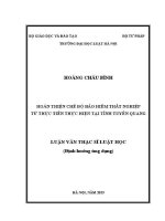 Luận văn thạc sĩ Luật học: Hoàn thiện chế độ bảo hiểm thất nghiệp từ thực tiễn thực hiện tại tỉnh Tuyên Quang