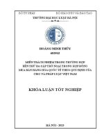 Khoá luận tốt nghiệp: Miễn trách nhiệm trong trường hợp bên thứ ba gặp trở ngại trong hợp đồng mua bán hàng hoá quốc tế theo quy định của CISG và pháp luật Việt Nam