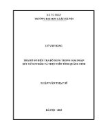 Luận văn thạc sĩ Luật học: Trả hồ sơ để điều tra bổ sung trong giai đoạn xét xử hình sự sơ thẩm và thực tiễn tỉnh Quảng Ninh