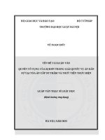 Luận văn thạc sĩ Luật học: Quyền tố tụng của bị đơn trong giải quyết vụ án dân sự tại Toà án cấp sơ thẩm và thực tiễn thực hiện