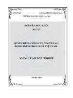 Khoá luận tốt nghiệp: Quyền đình công của người lao động theo pháp luật Việt Nam