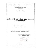 Luận án thạc sĩ Luật học: Thẩm quyền xét xử sơ thẩm của Toà án nhân dân