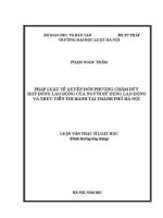 Luận văn thạc sĩ Luật học: Pháp luật về quyền đơn phương chấm dứt hợp đồng lao động của người sử dụng lao động và thực tiễn thi hành tại thành phố Hà Nội