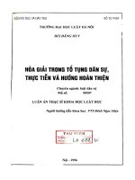 Luận văn thạc sĩ Luật học: Hoà giải trong Tố tụng dân sự, thực tiễn và hướng hoàn thiện