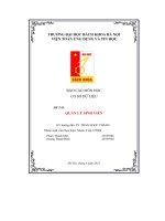 báo cáo môn học cơ sở dữ liệu đề tài quản lý sinh viên