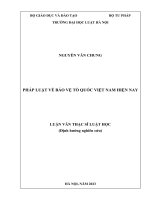 Luận văn thạc sĩ Luật học: Pháp luật về bảo vệ Tổ quốc Việt Nam hiện nay