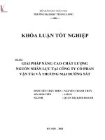 giải pháp nâng cao chất lượng nguồn nhận lực tại công ty cổ phần vận tải và thương mại đường sắt