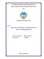 Chuyên đề thực tập: Thúc đẩy xuất khẩu sản phẩm may tại Công ty TNHH Ninh Anh