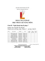 báo cáo cuối kì kĩ năng mềm chủ đề nghệ thuật thuyết phục