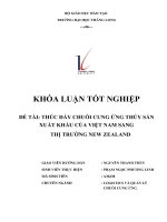 thúc đẩy chuỗi cung ứng thủy sản xuất khẩu của việt nam sang thị trường của new zealand
