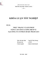 thực trạng giải pháp nâng cao chất lượng dịch vụ tại công ty cổ phần dược phẩm savi