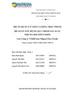 đồ án quản lý chất lượng thực phẩm đề xuất xây dựng quy trình sản xuất thịt ba rọi xông khói cho công ty tnhh san miguel pure foods