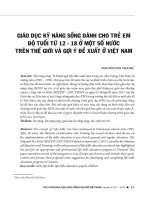 GIÁO DỤC KỸ NĂNG SỐNG DÀNH CHO TRẺ EM ĐỘ TUỔI TỪ 12 - 18 Ở MỘT SỐ NƯỚC TRÊN THẾ GIỚI VÀ GỢI Ý ĐỀ XUẤT Ở VIỆT NAM