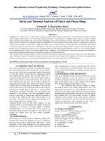 Static and thermal analysis of piston and piston rings