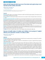 KHẢO SÁT TÌNH TRẠNG SỨC KHỎE MẸ VÀ CON Ở HAI NHÓM SINH NGÃ ÂM ĐẠO VÀ MỔ LẤY THAI TẠI TỈNH CÀ MAU NĂM 2021